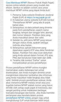 Daftar NPWP Online